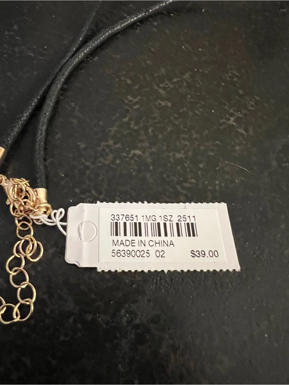 J. Jill Gold-Tone Layered Hoop Pendant Necklace with Black Cord